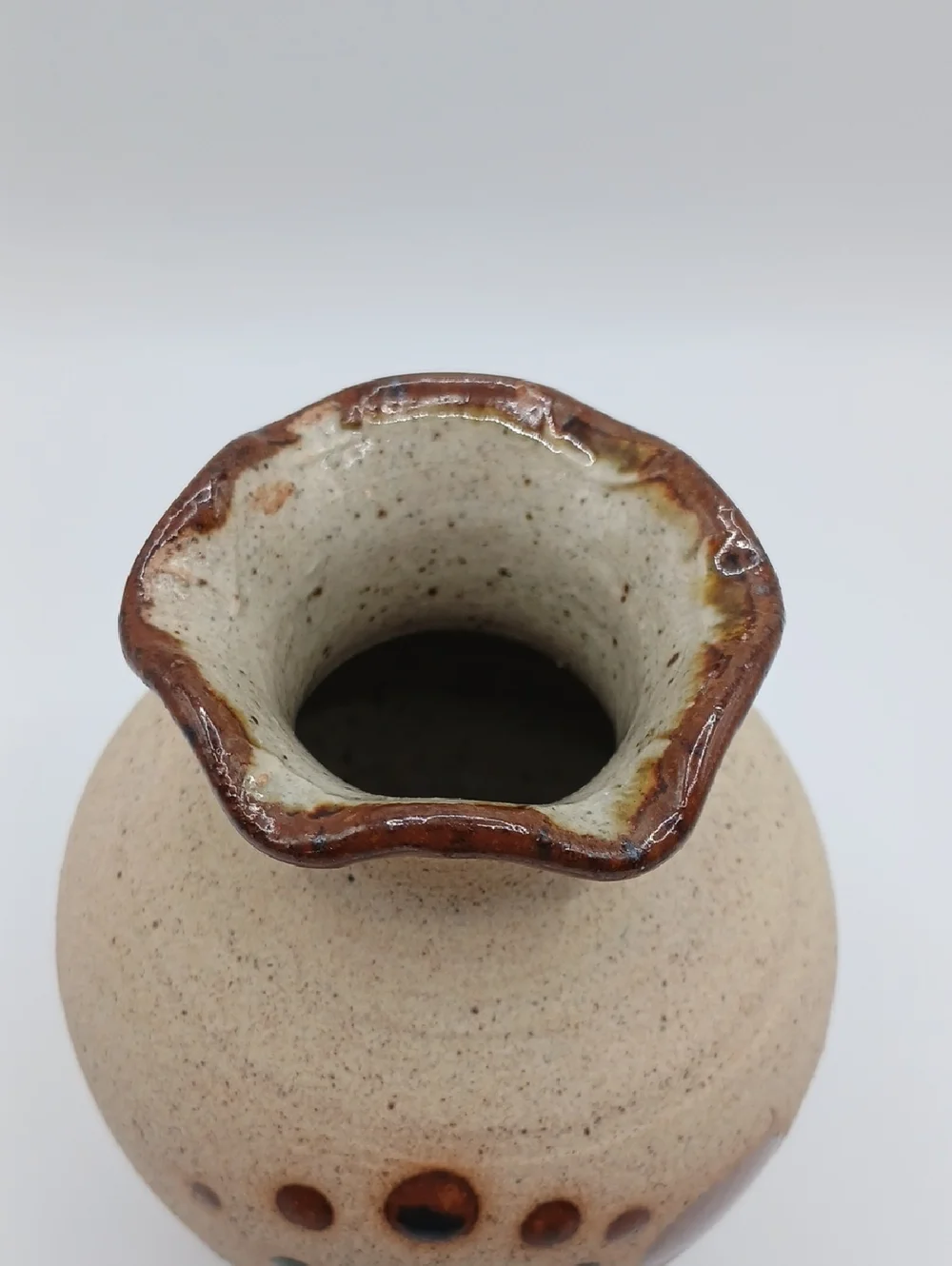 Tonala Hand-painted Floral Pottery Vase 5.5